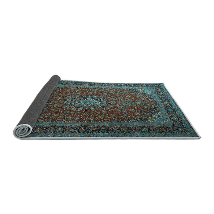 Sideview of Medallion Light Blue Traditional Rug, tr1970lblu