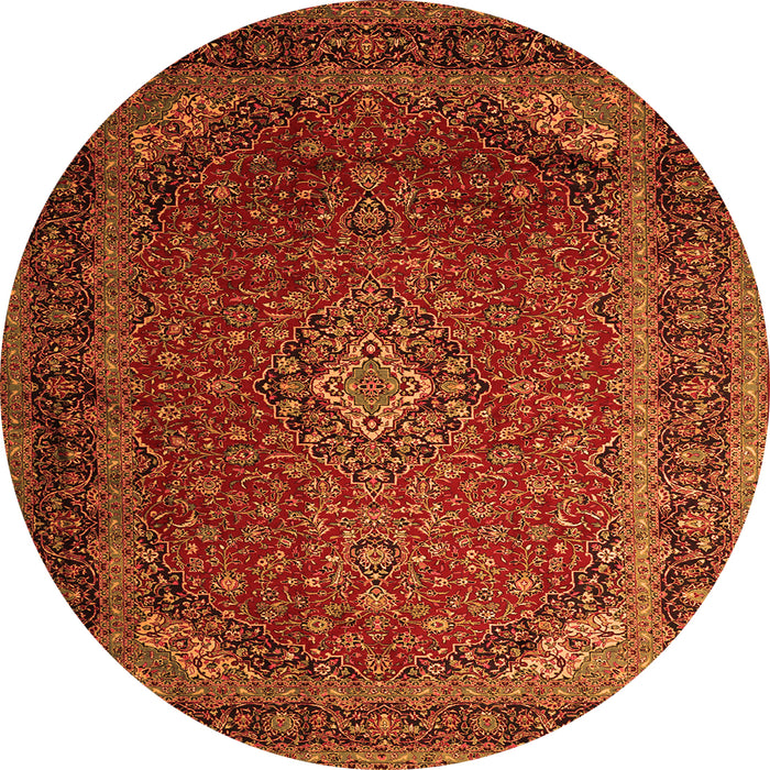 Square Medallion Orange Traditional Rug, tr1970org