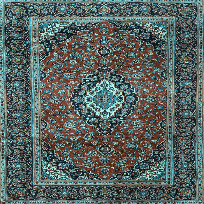 Square Machine Washable Persian Light Blue Traditional Rug, wshtr1971lblu