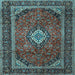 Square Machine Washable Persian Light Blue Traditional Rug, wshtr1971lblu