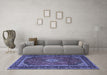 Machine Washable Persian Blue Traditional Rug in a Living Room, wshtr1971blu