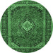 Round Persian Emerald Green Traditional Rug, tr1971emgrn