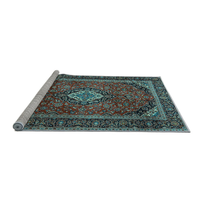 Sideview of Machine Washable Persian Light Blue Traditional Rug, wshtr1971lblu