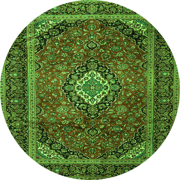 Square Persian Green Traditional Rug, tr1971grn