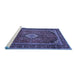 Sideview of Machine Washable Persian Blue Traditional Rug, wshtr1971blu