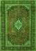 Serging Thickness of Machine Washable Persian Green Traditional Area Rugs, wshtr1971grn