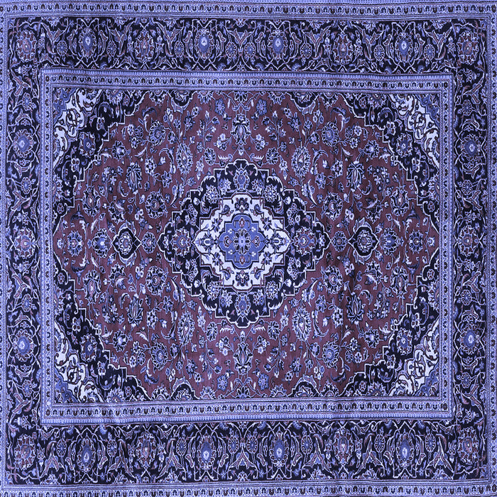 Square Machine Washable Persian Blue Traditional Rug, wshtr1971blu