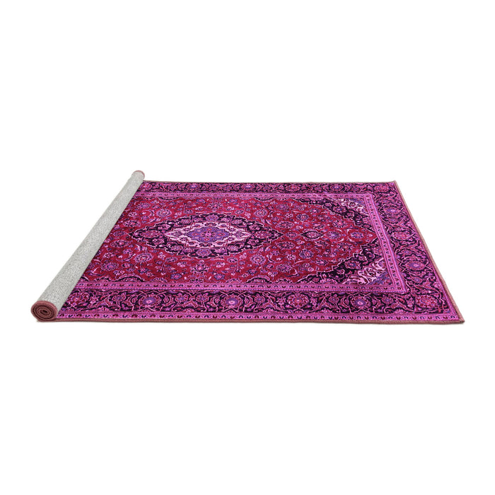 Sideview of Machine Washable Persian Pink Traditional Rug, wshtr1971pnk