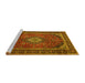 Sideview of Machine Washable Persian Yellow Traditional Rug, wshtr1971yw