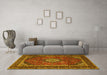 Machine Washable Persian Yellow Traditional Rug in a Living Room, wshtr1971yw