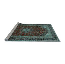 Sideview of Machine Washable Persian Light Blue Traditional Rug, wshtr1972lblu