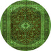 Square Persian Green Traditional Rug, tr1972grn