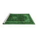 Sideview of Machine Washable Persian Emerald Green Traditional Area Rugs, wshtr1972emgrn