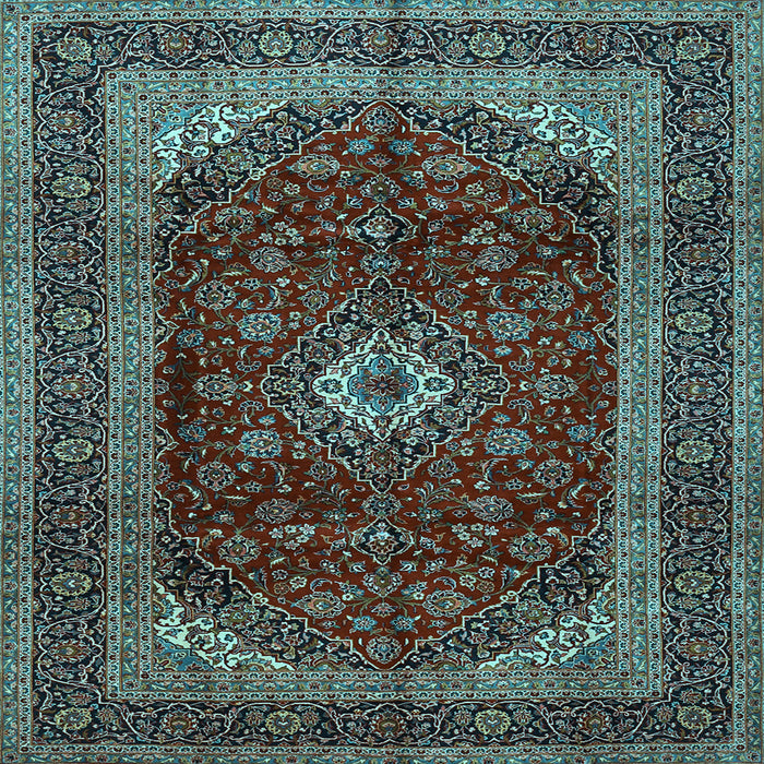 Square Machine Washable Persian Light Blue Traditional Rug, wshtr1972lblu