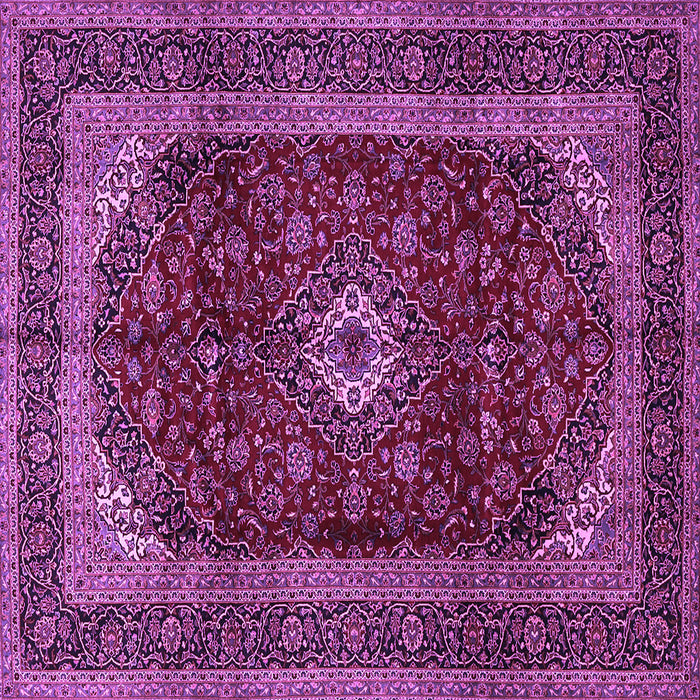 Square Machine Washable Persian Purple Traditional Area Rugs, wshtr1972pur