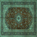 Square Persian Turquoise Traditional Rug, tr1972turq