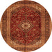 Square Persian Orange Traditional Rug, tr1972org