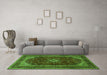 Machine Washable Persian Green Traditional Area Rugs in a Living Room,, wshtr1972grn