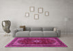 Machine Washable Persian Pink Traditional Rug in a Living Room, wshtr1972pnk