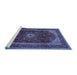 Sideview of Machine Washable Persian Blue Traditional Rug, wshtr1972blu