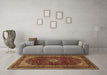 Machine Washable Persian Brown Traditional Rug in a Living Room,, wshtr1972brn