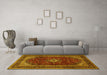 Machine Washable Persian Yellow Traditional Rug in a Living Room, wshtr1972yw