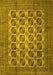 Machine Washable Southwestern Yellow Country Rug, wshtr1973yw