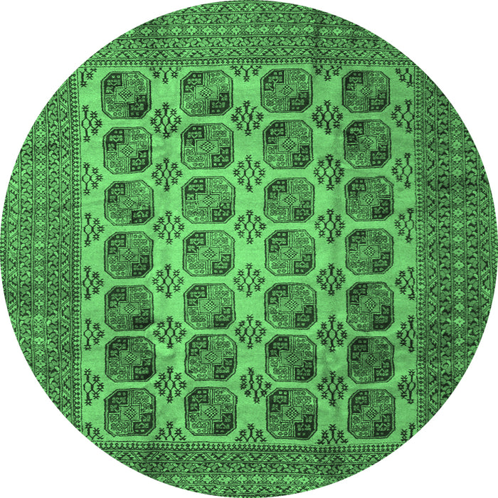Round Southwestern Emerald Green Country Rug, tr1973emgrn