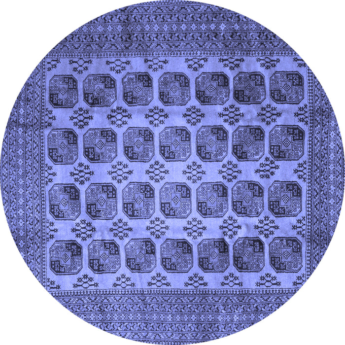 Round Southwestern Blue Country Rug, tr1973blu