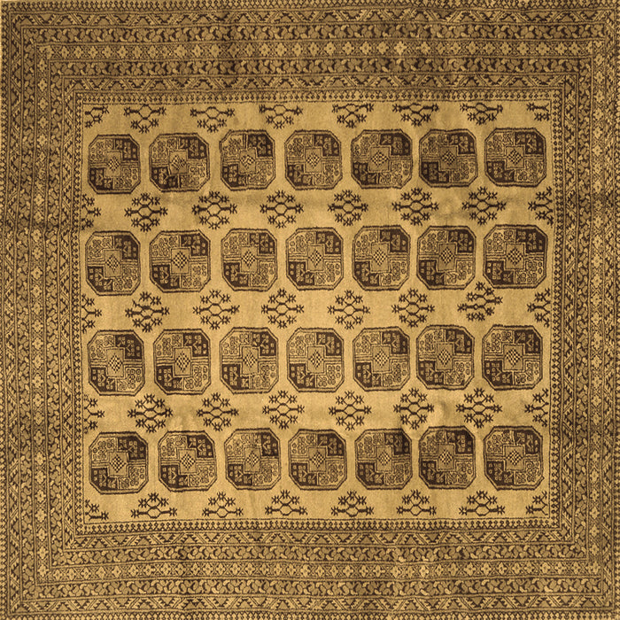 Square Machine Washable Southwestern Brown Country Rug, wshtr1973brn
