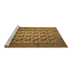 Sideview of Machine Washable Southwestern Brown Country Rug, wshtr1973brn