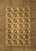 Machine Washable Southwestern Brown Country Rug, wshtr1973brn