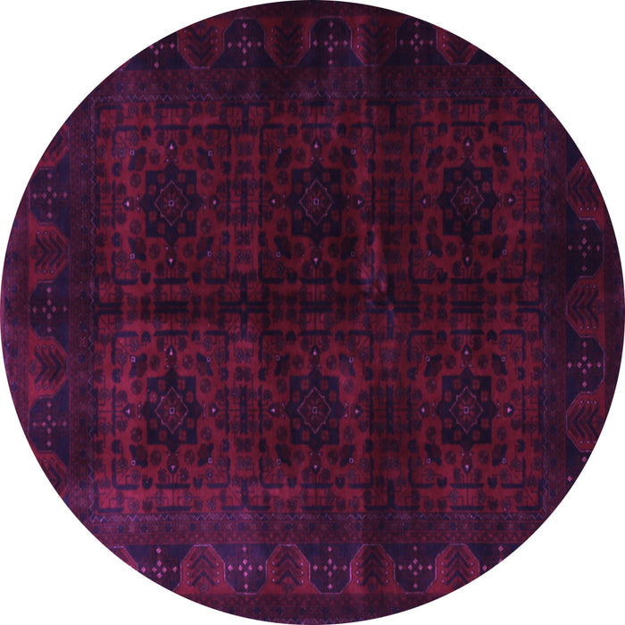 Round Machine Washable Persian Purple Traditional Area Rugs, wshtr1974pur