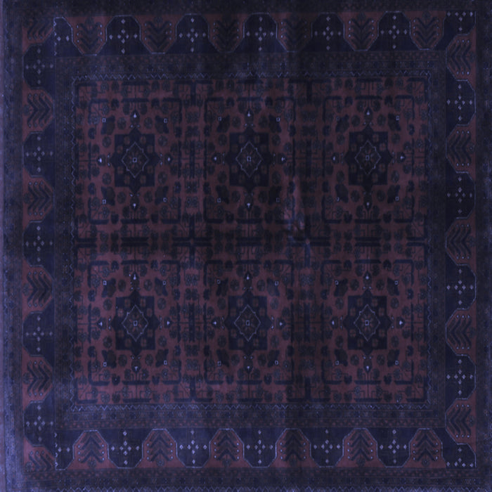 Square Machine Washable Persian Blue Traditional Rug, wshtr1974blu
