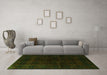 Machine Washable Persian Green Traditional Area Rugs in a Living Room,, wshtr1974grn