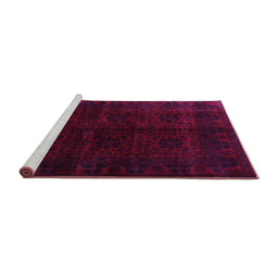 Sideview of Machine Washable Persian Pink Traditional Rug, wshtr1974pnk