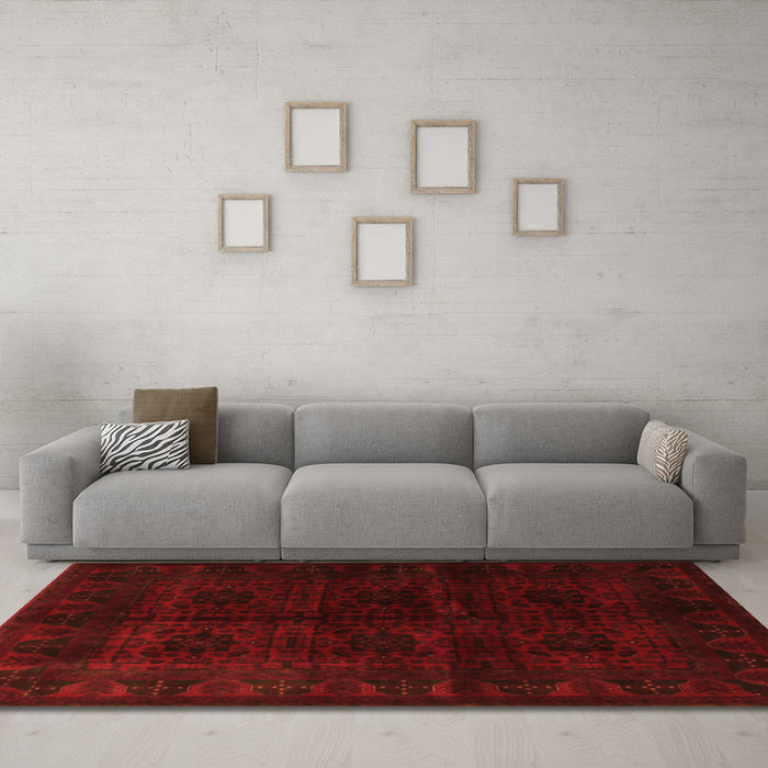 Machine Washable Persian Orange Traditional Area Rugs in a Living Room, wshtr1974org