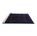 Sideview of Machine Washable Persian Blue Traditional Rug, wshtr1974blu