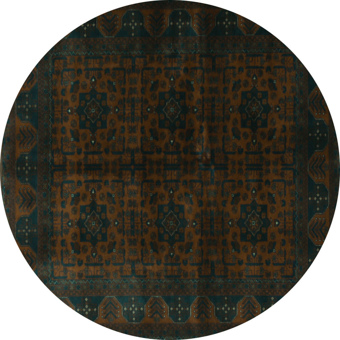 Round Machine Washable Persian Turquoise Traditional Area Rugs, wshtr1974turq