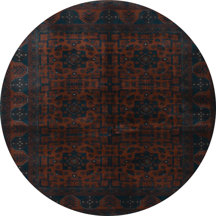 Round Persian Light Blue Traditional Rug, tr1974lblu
