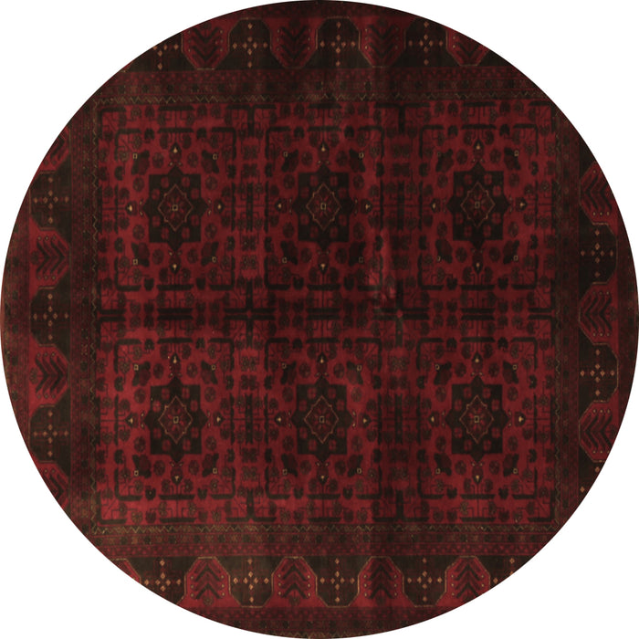 Round Persian Brown Traditional Rug, tr1974brn