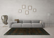 Machine Washable Persian Turquoise Traditional Area Rugs in a Living Room,, wshtr1974turq