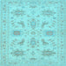 Square Machine Washable Persian Light Blue Traditional Rug, wshtr1975lblu