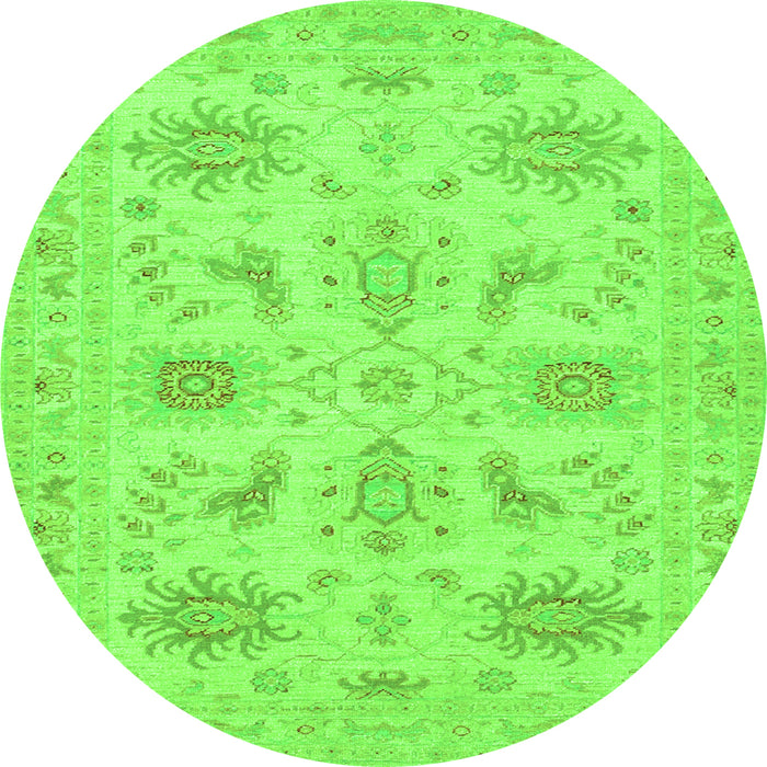 Square Persian Green Traditional Rug, tr1975grn