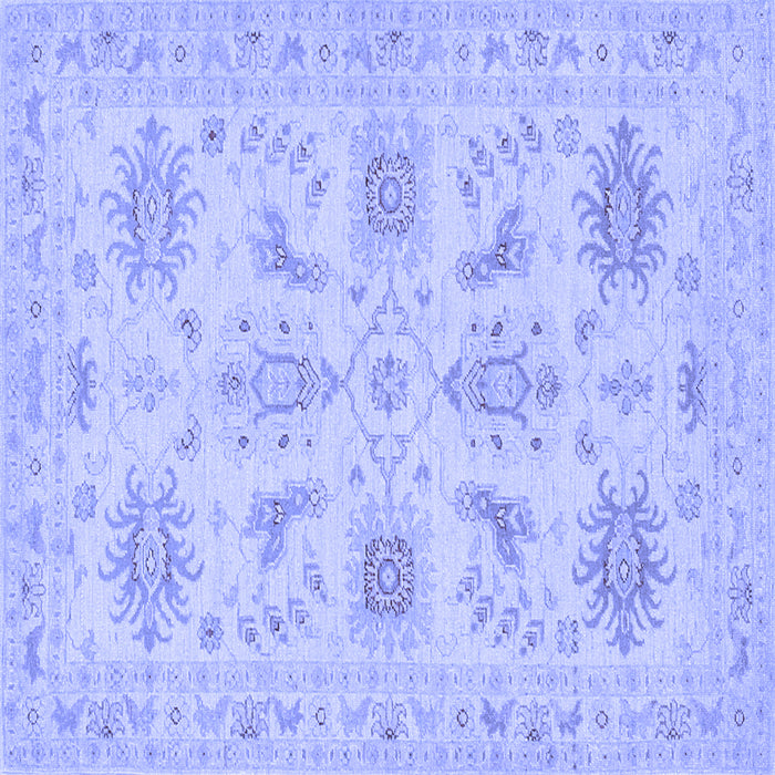 Square Machine Washable Persian Blue Traditional Rug, wshtr1975blu