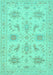 Machine Washable Persian Turquoise Traditional Area Rugs, wshtr1975turq