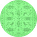 Round Persian Emerald Green Traditional Rug, tr1975emgrn
