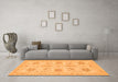 Machine Washable Persian Orange Traditional Area Rugs in a Living Room, wshtr1975org