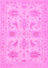 Machine Washable Persian Pink Traditional Rug, wshtr1975pnk