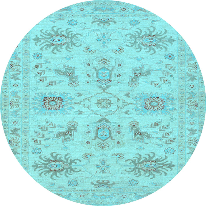 Round Persian Light Blue Traditional Rug, tr1975lblu